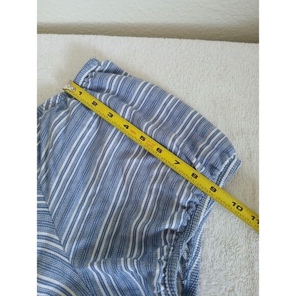 LANE BRYANT Off Shoulder Convertible Blouse Peplum‎ Top Striped Blue Plus 18/20 - Picture 13 of 14